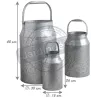 Bidon à lait en zinc lourd (Lot de 3)
