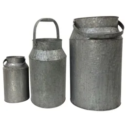 Bidon à lait en zinc lourd (Lot de 3)