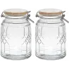 Bocal de conservation couvercle en bambou  (Lot de 2)