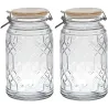 Bocal de conservation couvercle en bambou  (Lot de 2)