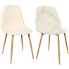 Chaise pieds imitation bois assise en tissu Faro (Lot de 2)