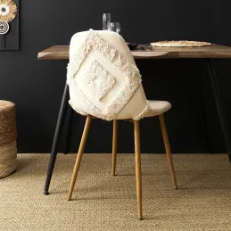 Chaise pieds imitation bois assise en tissu Faro (Lot de 2)
