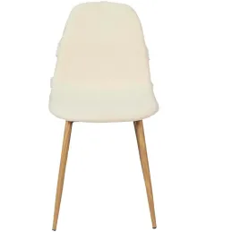 Chaise pieds imitation bois assise en tissu Faro (Lot de 2)