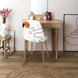 Chaise pieds imitation bois Poésie (Lot de 2)