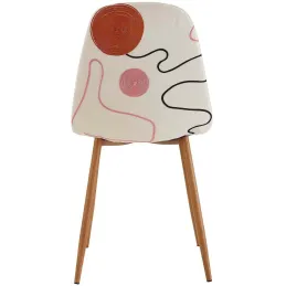 Chaise pieds imitation bois Poésie (Lot de 2)