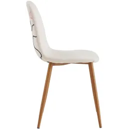 Chaise pieds imitation bois Poésie (Lot de 2)