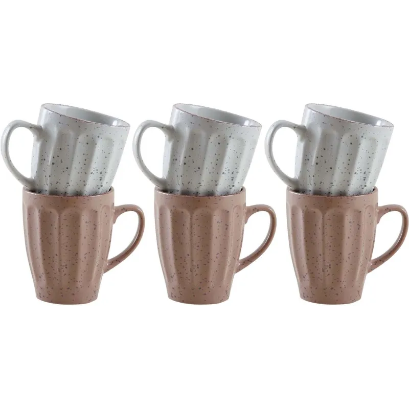 Mug vintage en grès 340 ml  Terrazzo (Lot de 6)