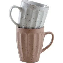 Mug vintage en grès 340 ml  Terrazzo (Lot de 6)