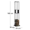 Range-bûches vertical en métal gris