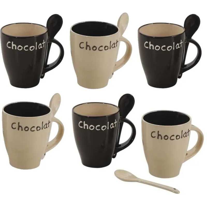 Mug à chocolat en grès (Lot de 6)