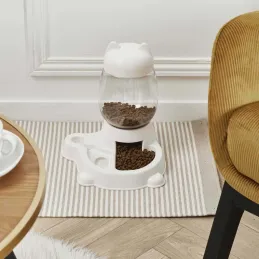 Distributeur d'eau et croquettes pour animaux