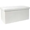 Banc coffre pliable en bouclette blanc