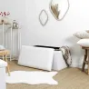 Banc coffre pliable en bouclette blanc
