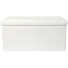 Banc coffre pliable en bouclette blanc