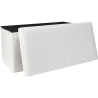 Banc coffre pliable en bouclette blanc