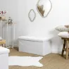 Banc coffre pliable en bouclette blanc