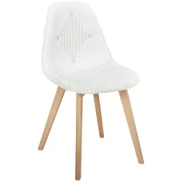 Chaise scandinave patchwork blanc