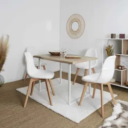 Chaise scandinave patchwork blanc