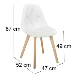 Chaise scandinave patchwork blanc