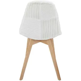 Chaise scandinave patchwork blanc