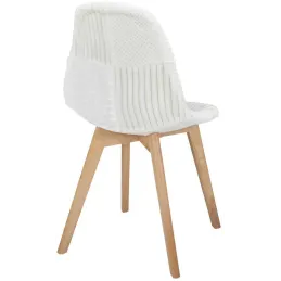 Chaise scandinave patchwork blanc