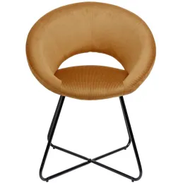 Fauteuil rond en velours cotelé Giulia