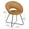 Fauteuil rond en velours cotelé Giulia