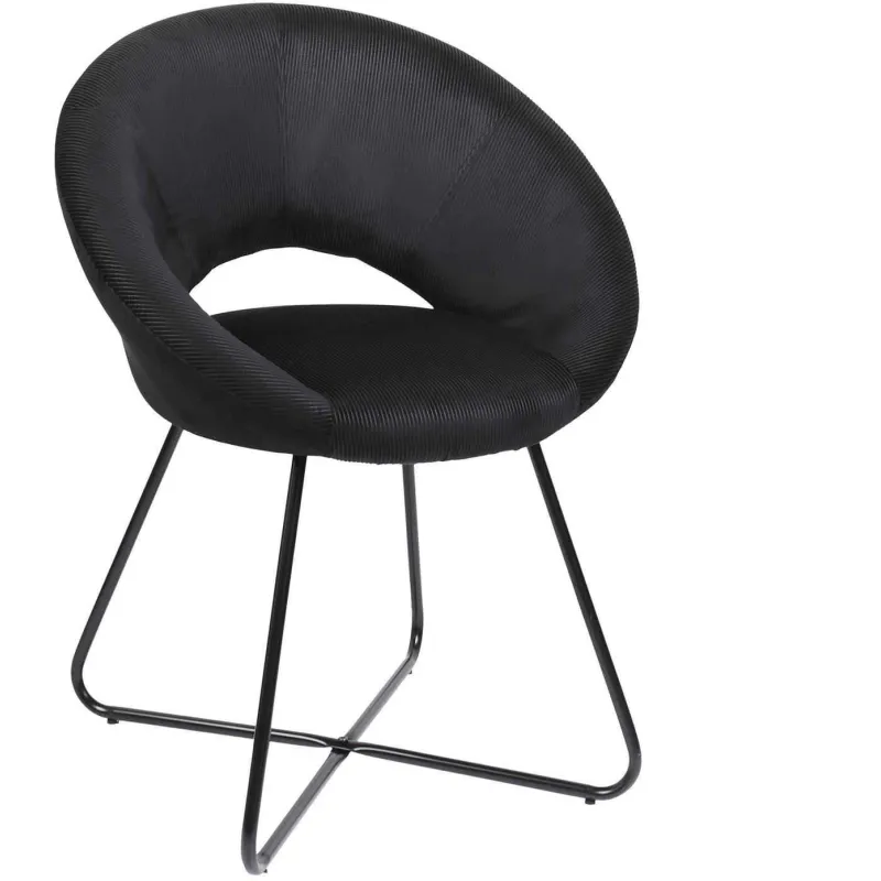Fauteuil rond en velours cotelé Giulia