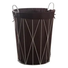 Panier à linge en métal et coton
