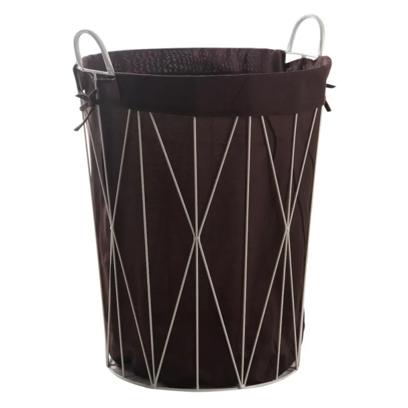 Panier à linge en métal et coton