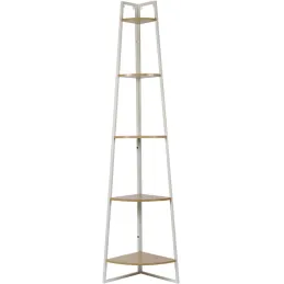 Etagère d'angle 5 niveaux en bois et métal