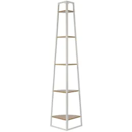 Etagère d'angle 5 niveaux en bois et métal