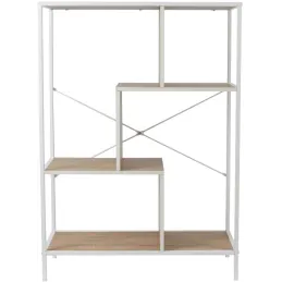 Etagère en bois et métal blanc Edison