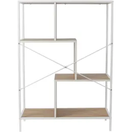 Etagère en bois et métal blanc Edison