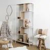 Etagère en bois et métal blanc Edison