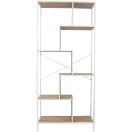 Etagère en bois et métal blanc Edison