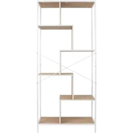 Etagère en bois et métal blanc Edison