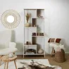 Etagère en bois et métal blanc Edison
