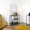 Etagère en métal et  verre fumé Edison