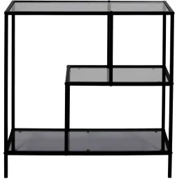 Etagère en métal et  verre fumé Edison