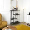 Etagère en métal et  verre fumé Edison