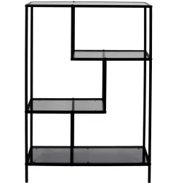 Etagère en métal et  verre fumé Edison