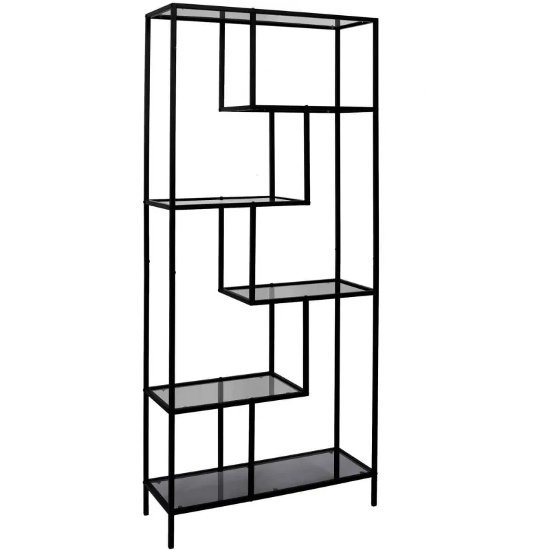 Etagère en métal et  verre fumé Edison