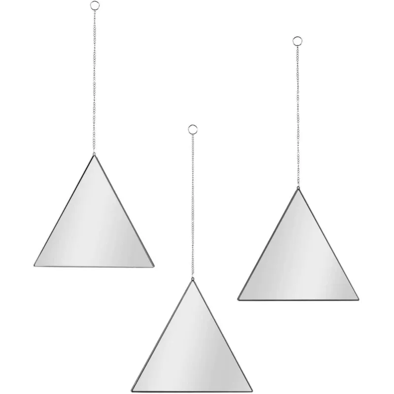 Miroir suspendu Triangle noir Louxor (Lot de 3)