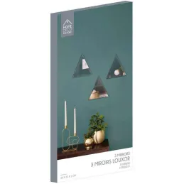 Miroir suspendu Triangle noir Louxor (Lot de 3)