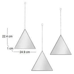 Miroir suspendu Triangle noir Louxor (Lot de 3)