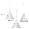 Miroir suspendu Triangle noir Louxor (Lot de 3)