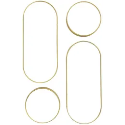 Ensemble de 4 miroirs rond et ovale doré Versa