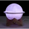 Lampe ronde avec support en bois Saturne