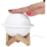 Lampe ronde avec support en bois Saturne